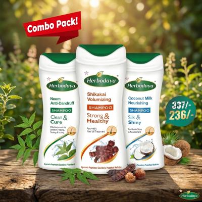 Combo Pack(3*100ml)(Neem Anti-Dandruff Shampoo + Shikakai Volumizing Shampoo + Coconut Milk Nourishing Shampoo)