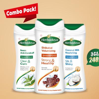Combo Pack(3*100ml)(Neem Anti-Dandruff Shampoo + Shikakai Volumizing Shampoo + Coconut Milk Nourishing Shampoo)